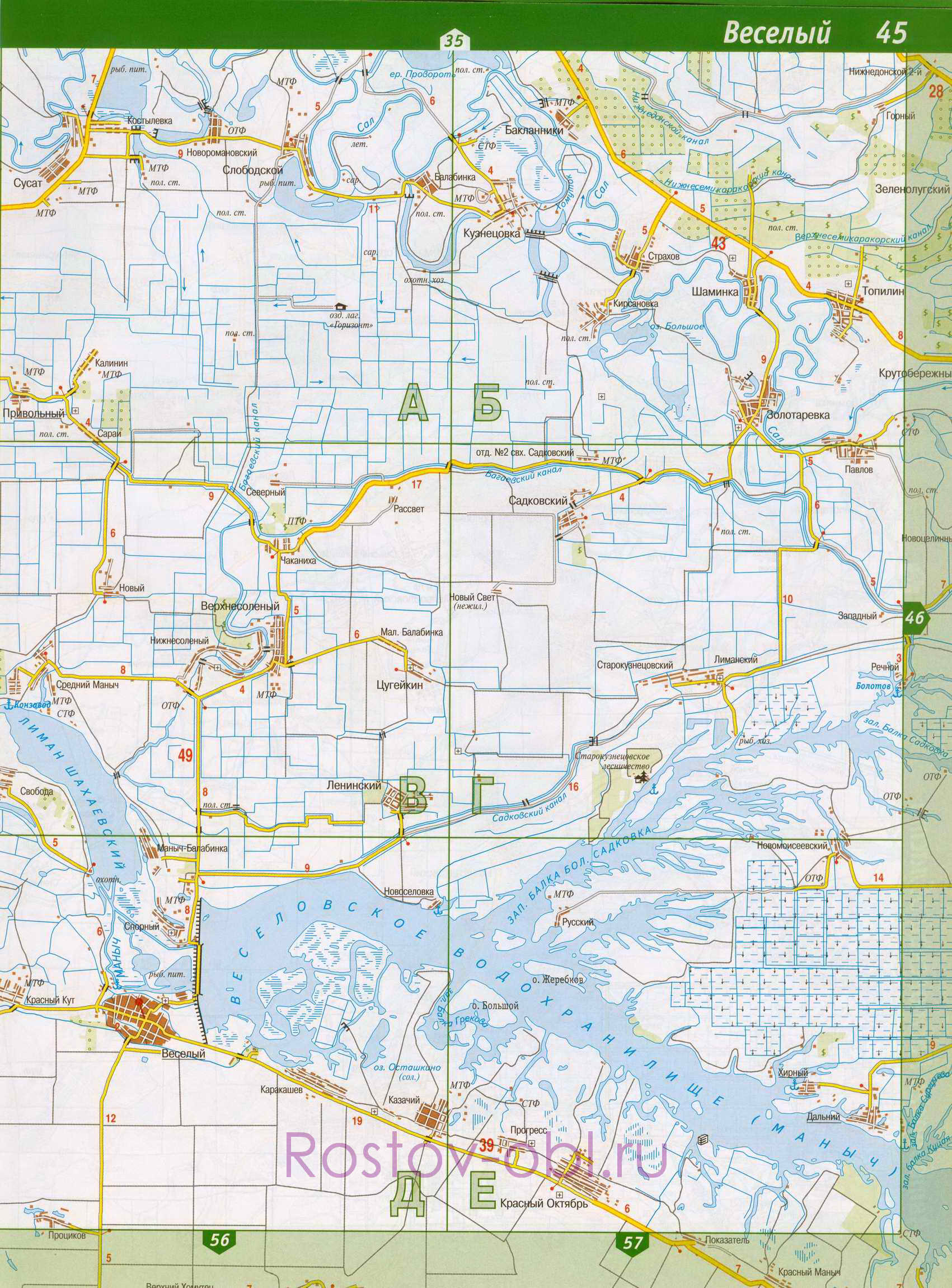 Карта Семикаракорского района Ростовской области. Семикаракорский район топографическая карта, A1 - 