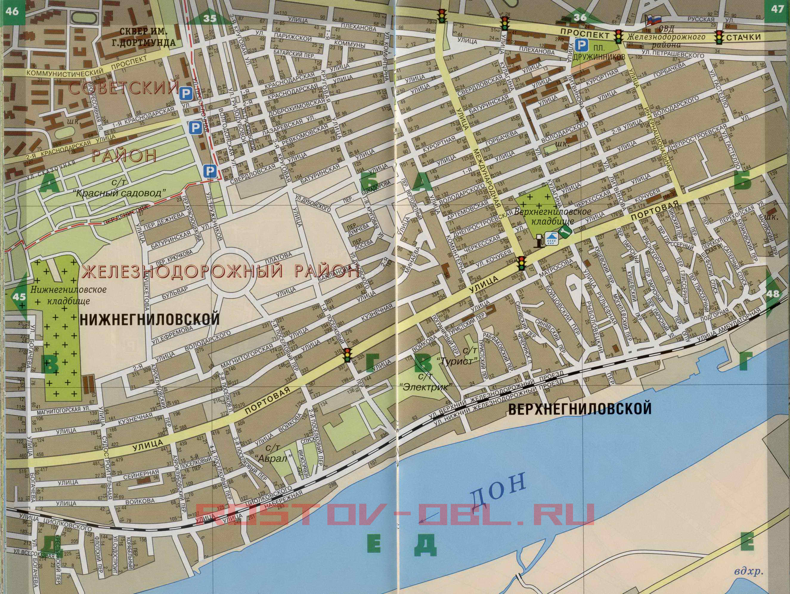 Карта Ростова с улицами и домами